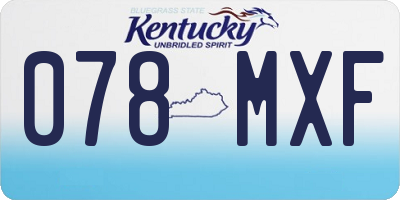 KY license plate 078MXF