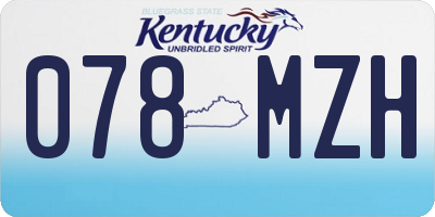 KY license plate 078MZH