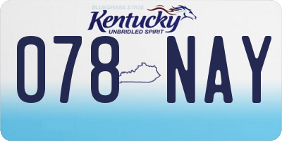 KY license plate 078NAY