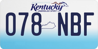 KY license plate 078NBF