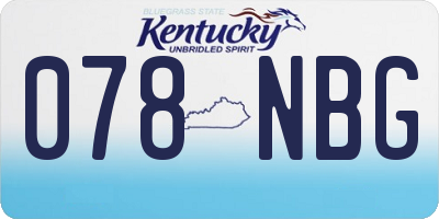 KY license plate 078NBG