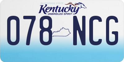 KY license plate 078NCG