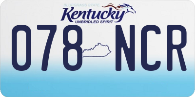 KY license plate 078NCR