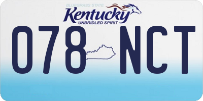 KY license plate 078NCT