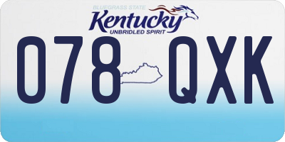 KY license plate 078QXK