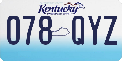 KY license plate 078QYZ
