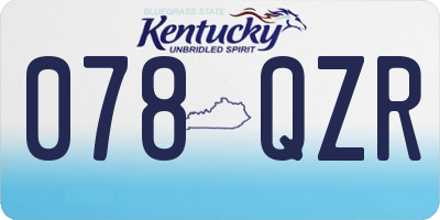 KY license plate 078QZR