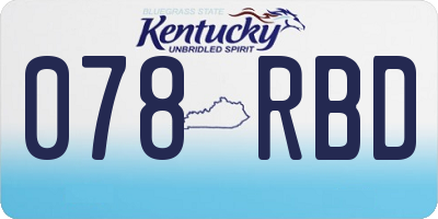 KY license plate 078RBD