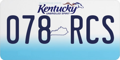 KY license plate 078RCS