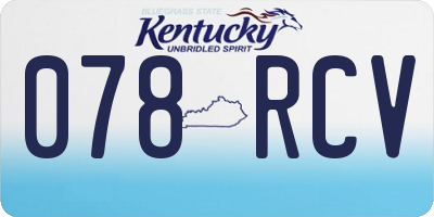 KY license plate 078RCV