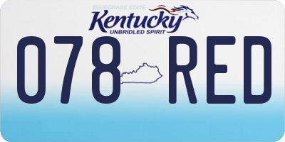 KY license plate 078RED