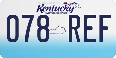 KY license plate 078REF