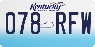 KY license plate 078RFW