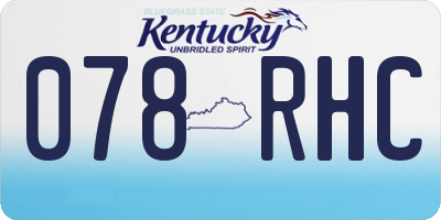 KY license plate 078RHC