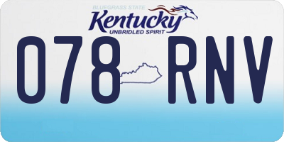 KY license plate 078RNV