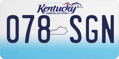 KY license plate 078SGN