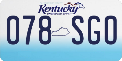 KY license plate 078SGO
