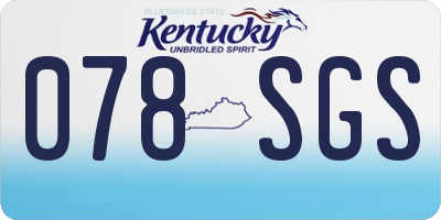 KY license plate 078SGS