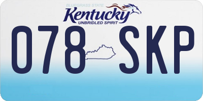 KY license plate 078SKP
