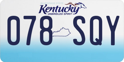 KY license plate 078SQY