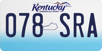 KY license plate 078SRA