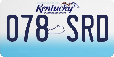 KY license plate 078SRD