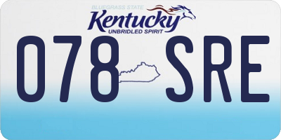 KY license plate 078SRE