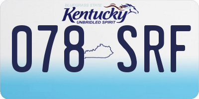 KY license plate 078SRF