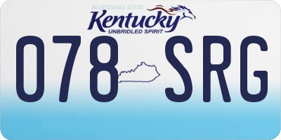 KY license plate 078SRG
