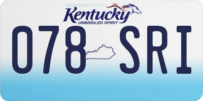 KY license plate 078SRI