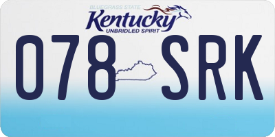 KY license plate 078SRK