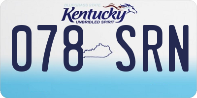 KY license plate 078SRN