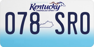 KY license plate 078SRO