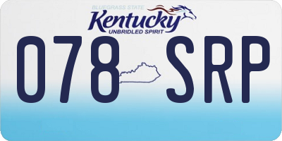 KY license plate 078SRP