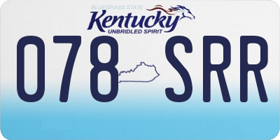 KY license plate 078SRR