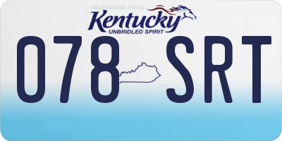 KY license plate 078SRT