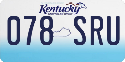 KY license plate 078SRU