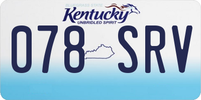 KY license plate 078SRV