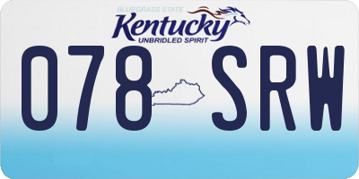 KY license plate 078SRW