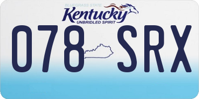 KY license plate 078SRX