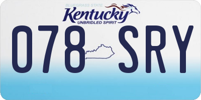 KY license plate 078SRY