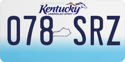 KY license plate 078SRZ