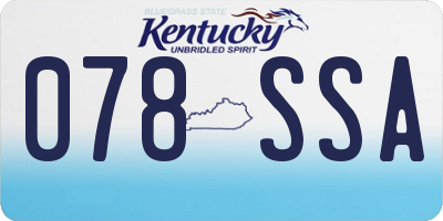 KY license plate 078SSA