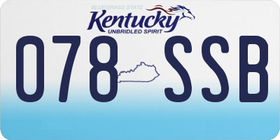 KY license plate 078SSB