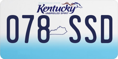 KY license plate 078SSD