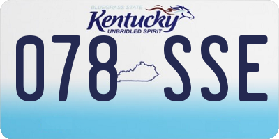 KY license plate 078SSE