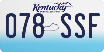 KY license plate 078SSF