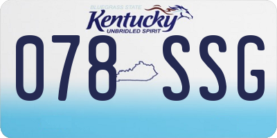 KY license plate 078SSG
