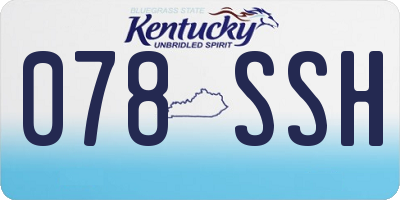 KY license plate 078SSH