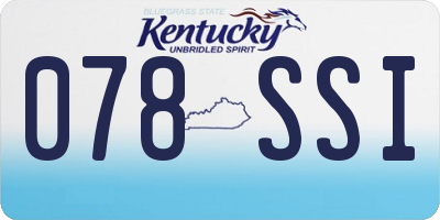 KY license plate 078SSI